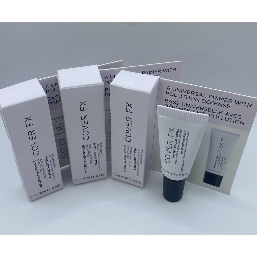 3xβ COVER FX Water Cloud Primer 5ml New Travel Size Pollution Defense